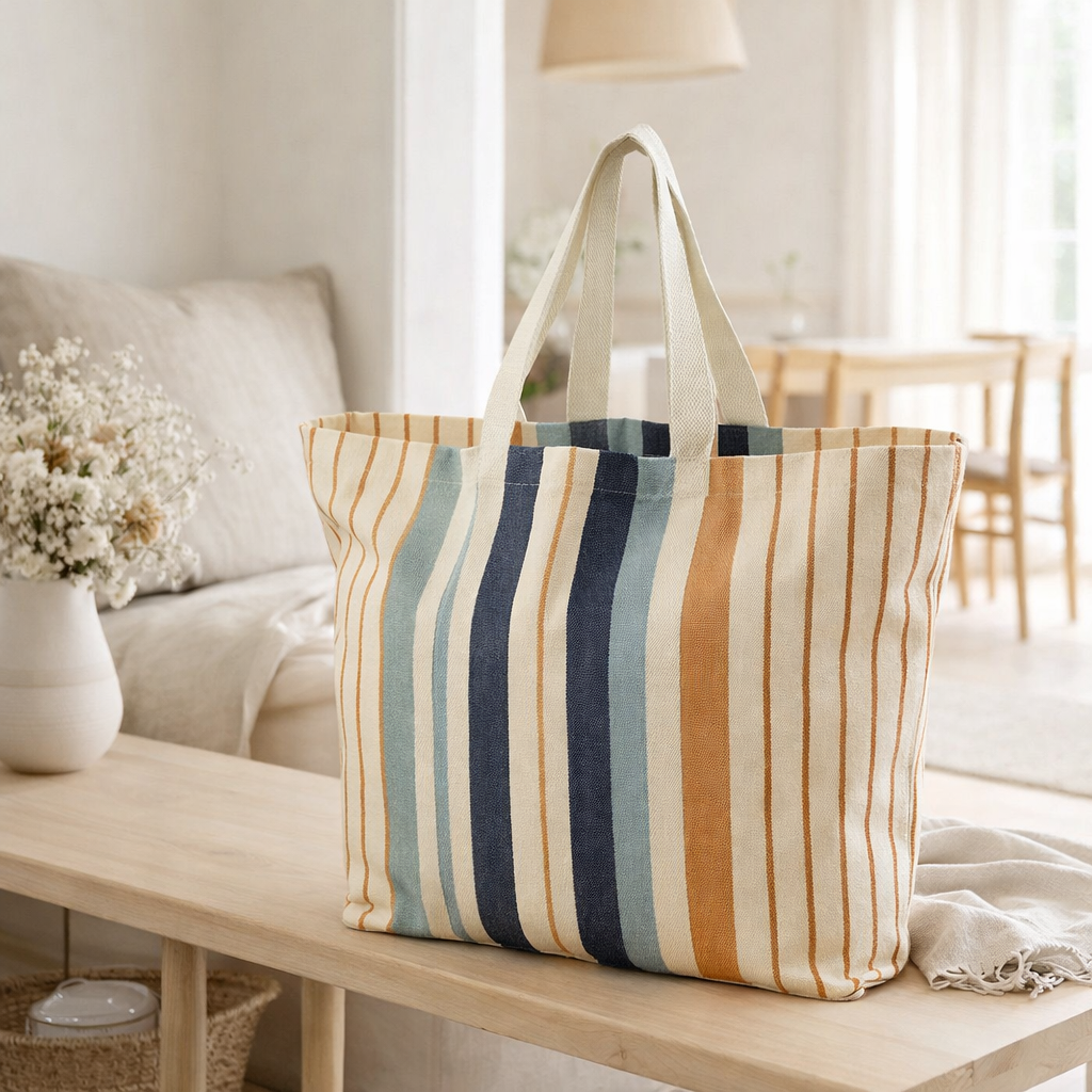 Maxi bag Yuna recyclé Azur 38 x 60 x 16 en situation