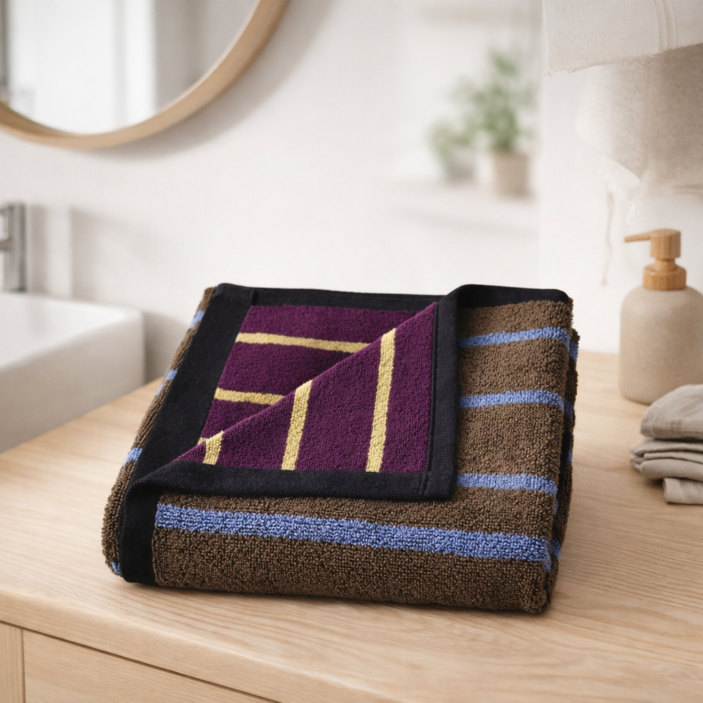 Serviette de toilette Charly Potatoes 50 x 100 en situation