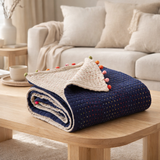 Plaid Gastounet Cobalt 140 x 200 en situation