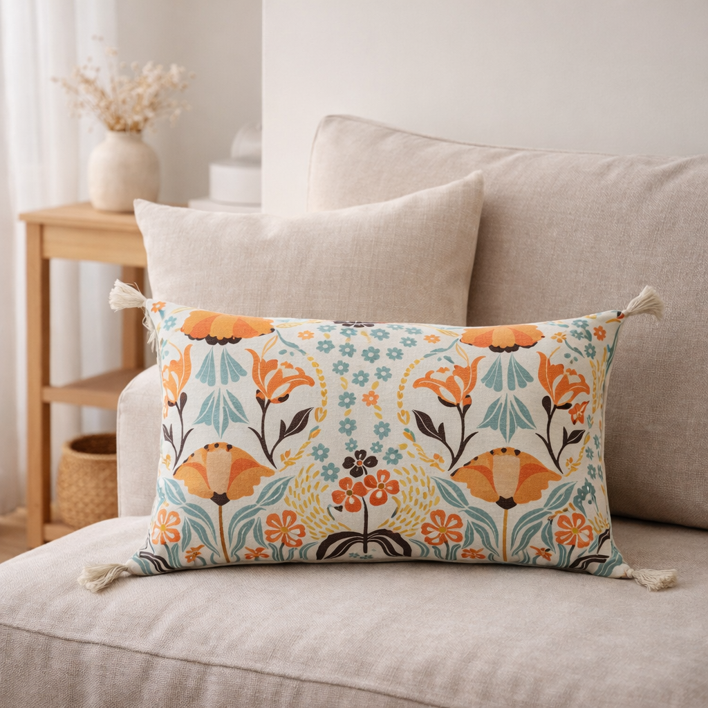 Coussin imprimé Youri Multico 30 x 50 en situation