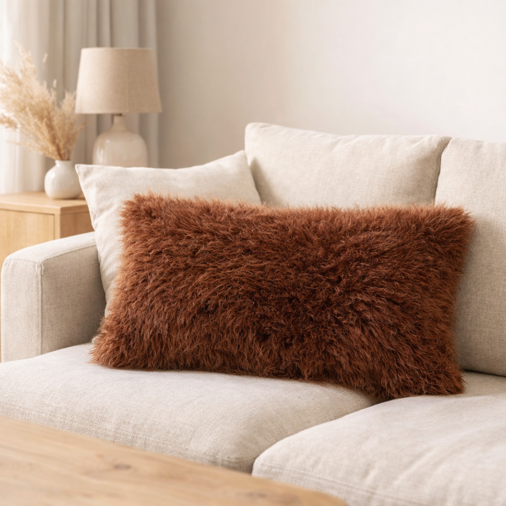 Coussin Betani Acajou 40 x 65 en situation