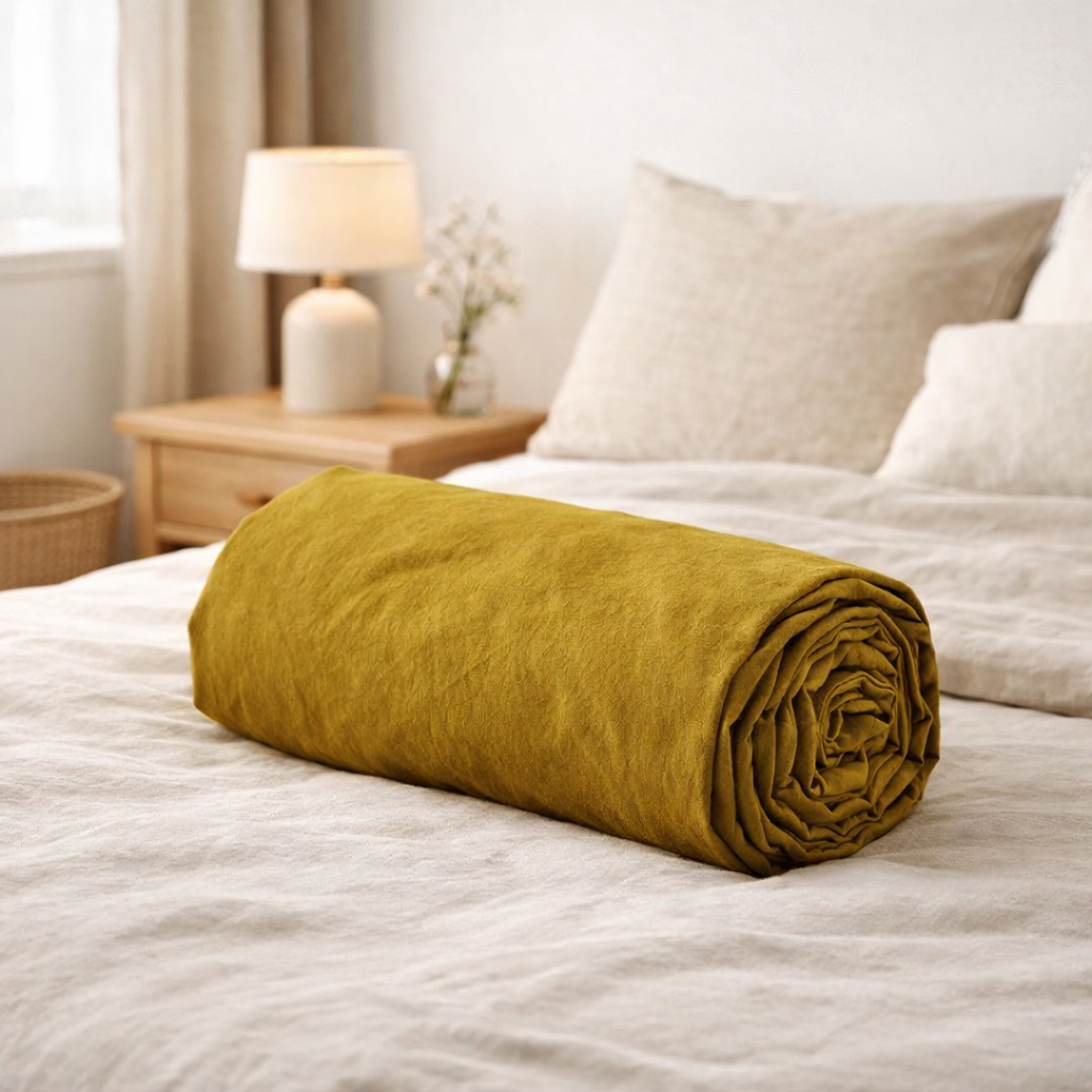 Drap housse Céleste Nuts 200 x 140 en situation