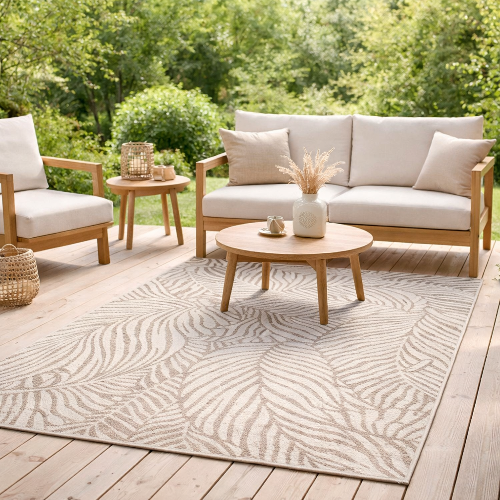 Tapis Lora outdoor Naturel 200 x 290 en situation