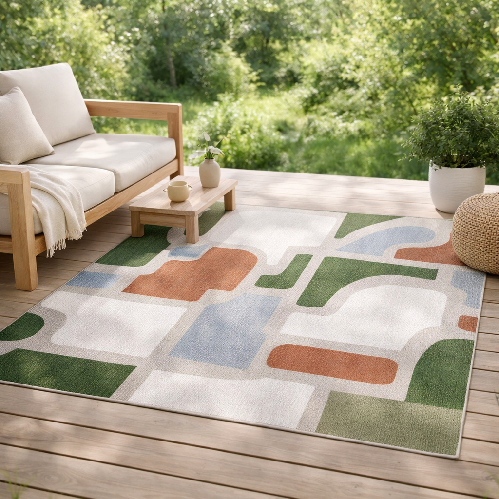 Tapis Kairi outdoor Multico 160 x 230 en situation