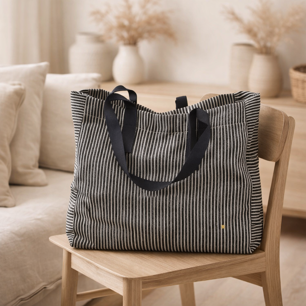 Sac Cabas Basile Caviar 38 x 46 x 18 en situation