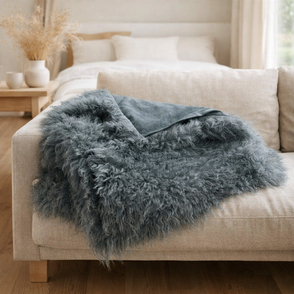 Plaid Betani Ardoise 130 x 160 en situation