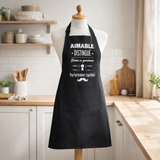 Tablier de cuisine Aimable et distingué recyclé Noir 72 x 90 en situation