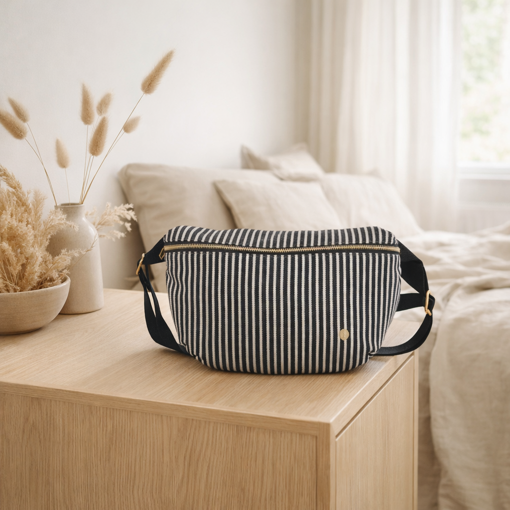 Sac banane basile caviar 19 x 28 en situation