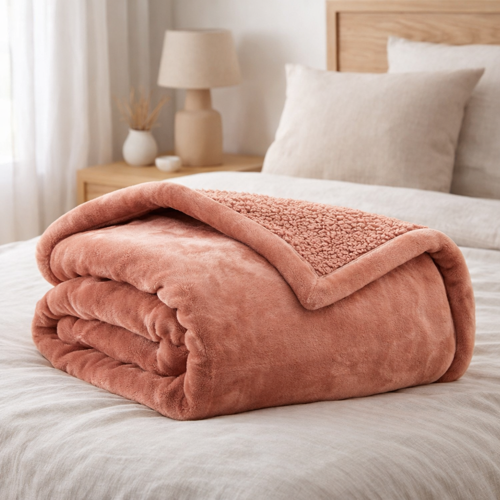 Maxi plaid Michka Terracotta 180 x 220 en situation