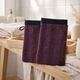 Lot de 2 gants de toilette Charly Figue 15 x 21 en situation