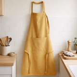 Tablier de cuisine recyclé Ada Cannelle 72 x 85 en situation