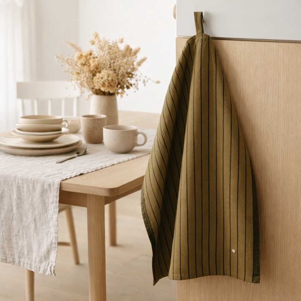 Torchon Piero Camel 50 x 70 en situation