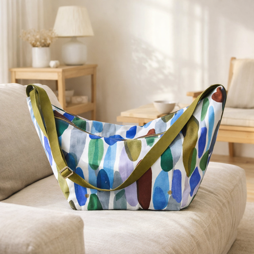 Sac demi-lune Joy Multicolore 53 x 28 x 12 en situation
