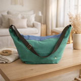 Sac demi-lune Tricolo Détox bluetiful 53 x 28 x 12 en situation