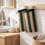 Lot de 2 gants de toilette Charly Basilic 15 x 21 en situation