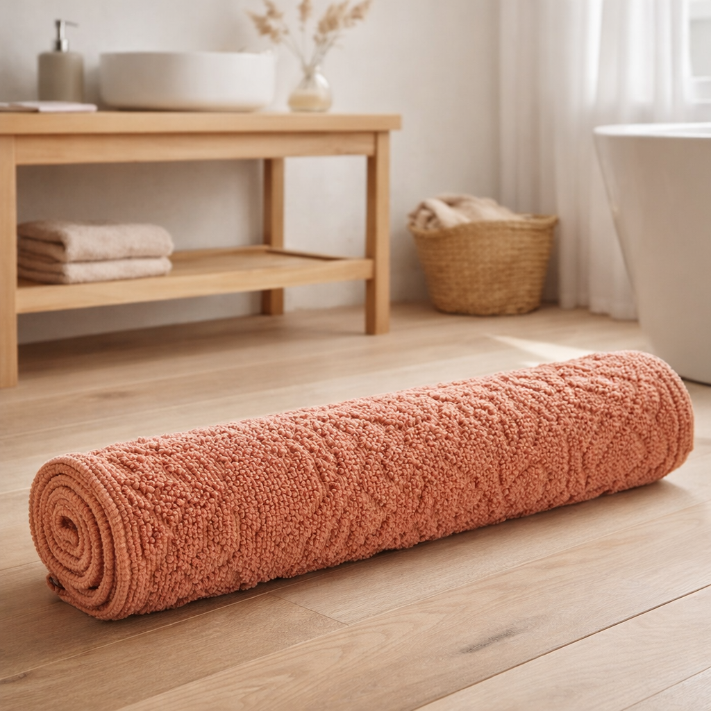 Tapis de bain Gilda Sienne 54 x 64 en situation