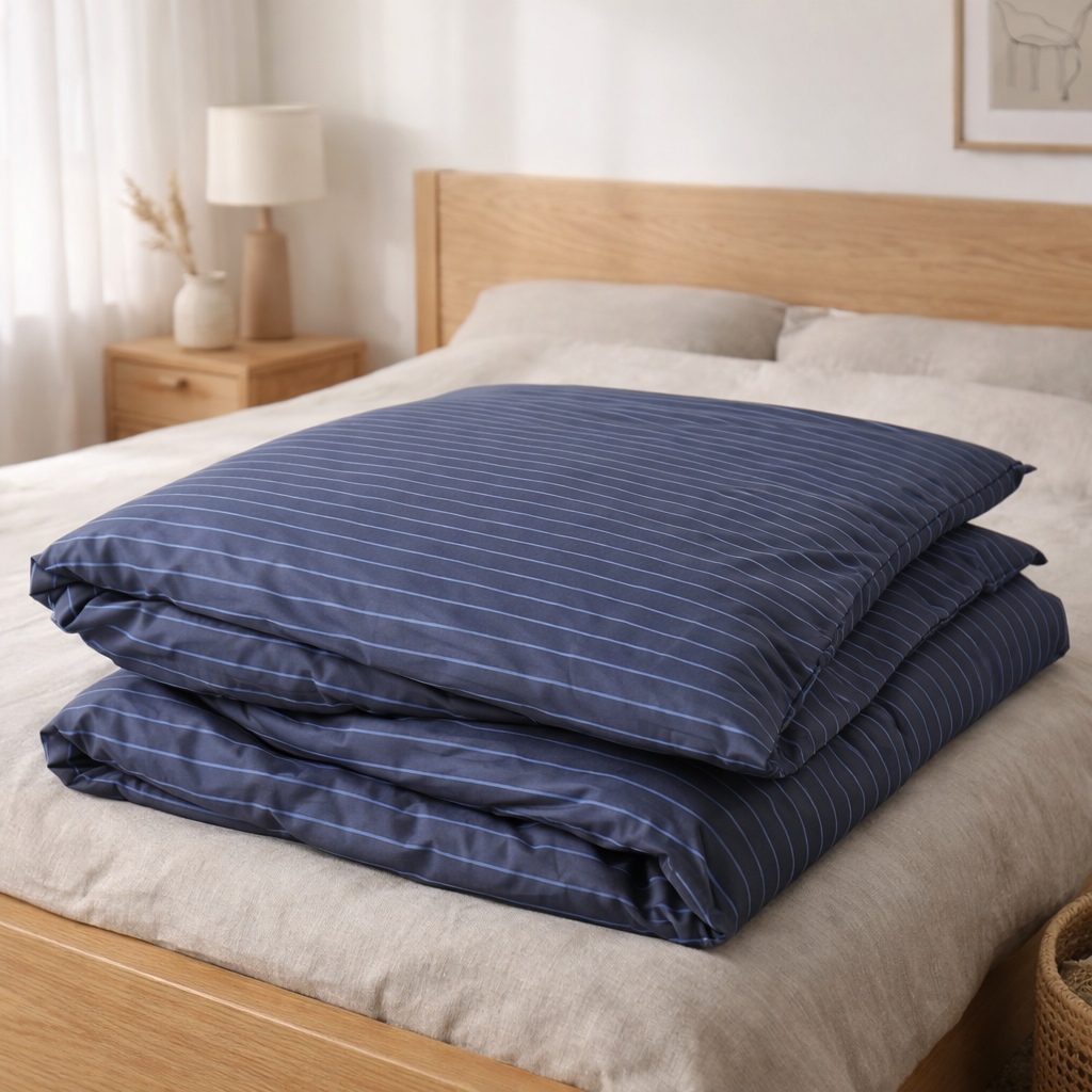 Housse de couette Line Blue 200 x 140 en situation