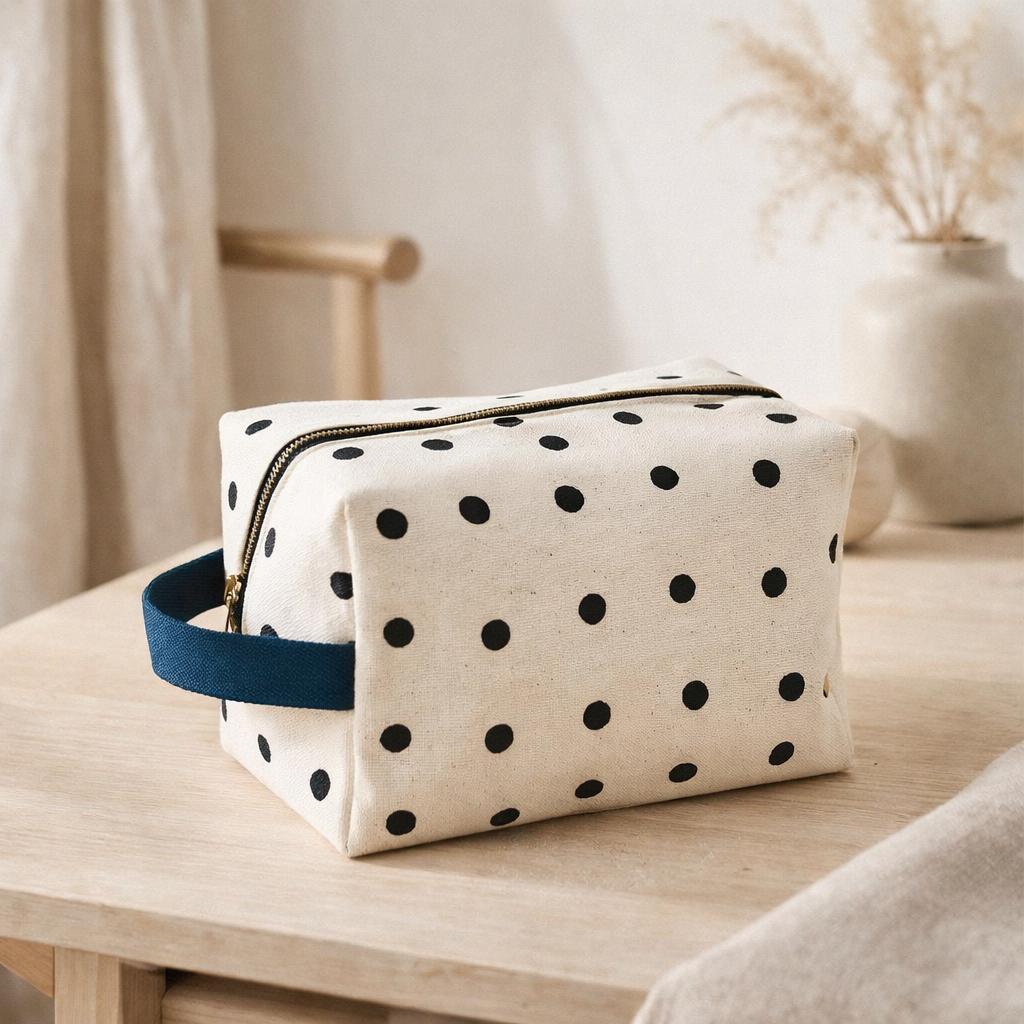 Trousse cube Mio Ecru 14 X 22 X 11 en situation