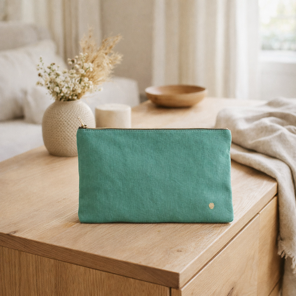 Pochette Tricolo Détox bluetiful L 19 x 28 x 1 en situation