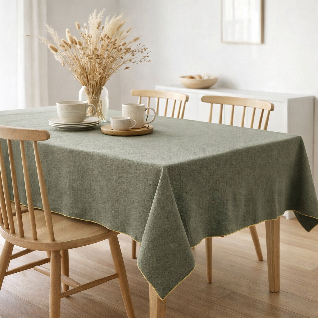 Nappe recyclée Grace Forêt 140 x 140 en situation