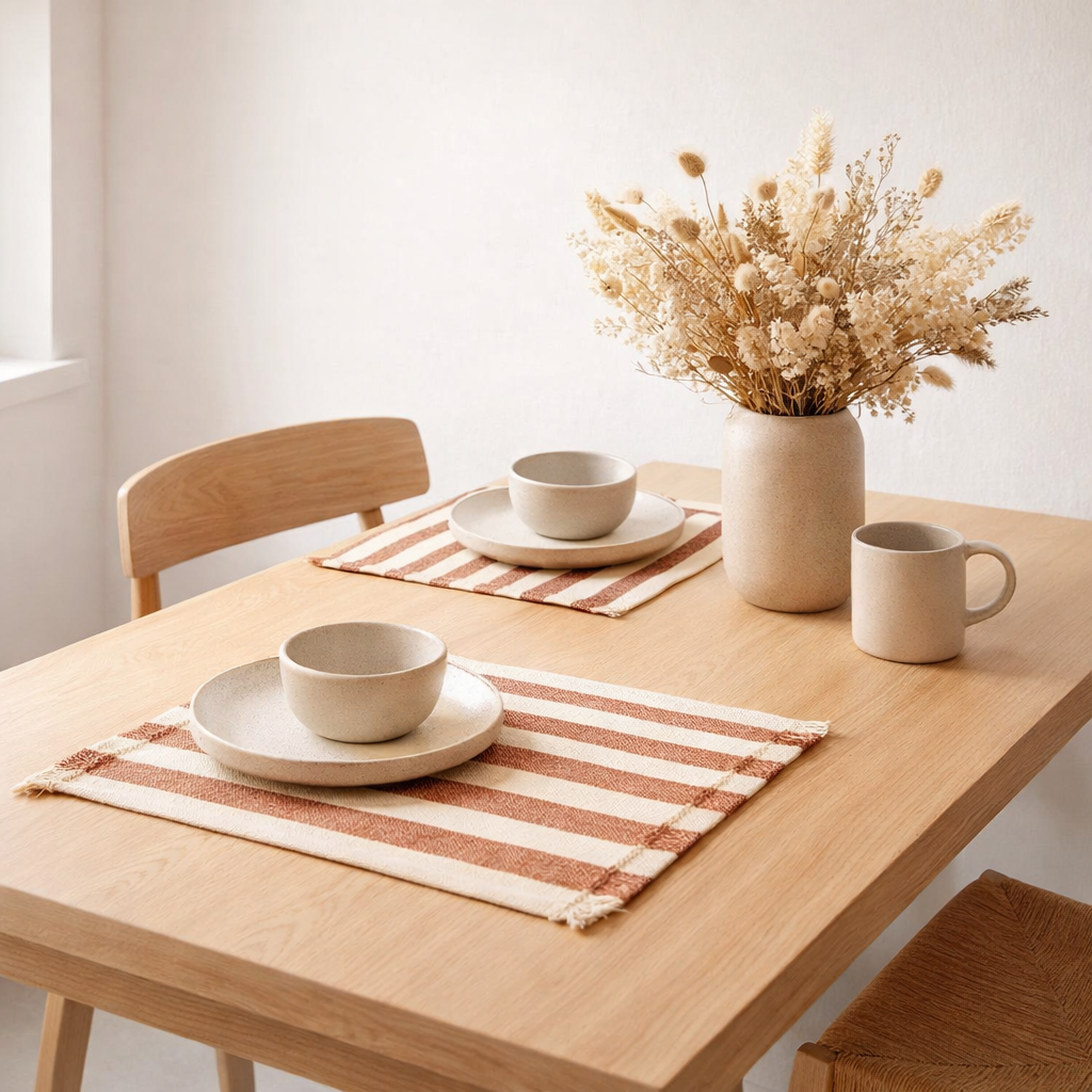 Set de table Yanis recyclé Tomette 35 x 45 en situation