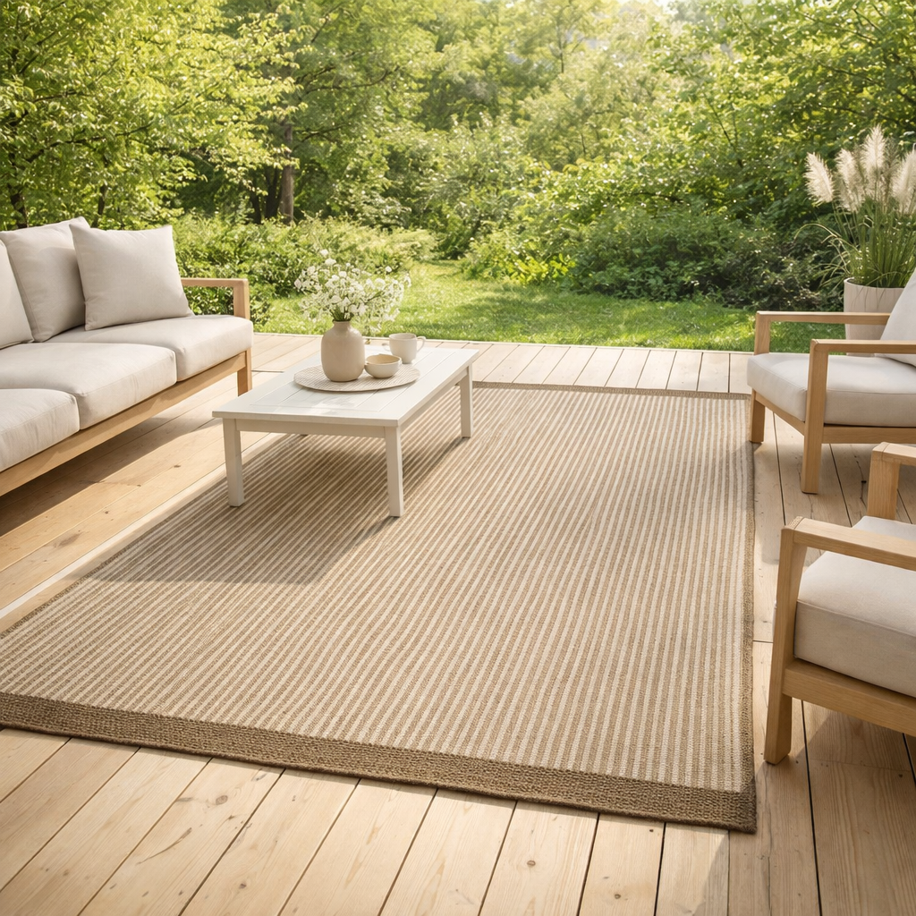 Tapis Slava outdoor Naturel 200 x 290 x 1 en situation