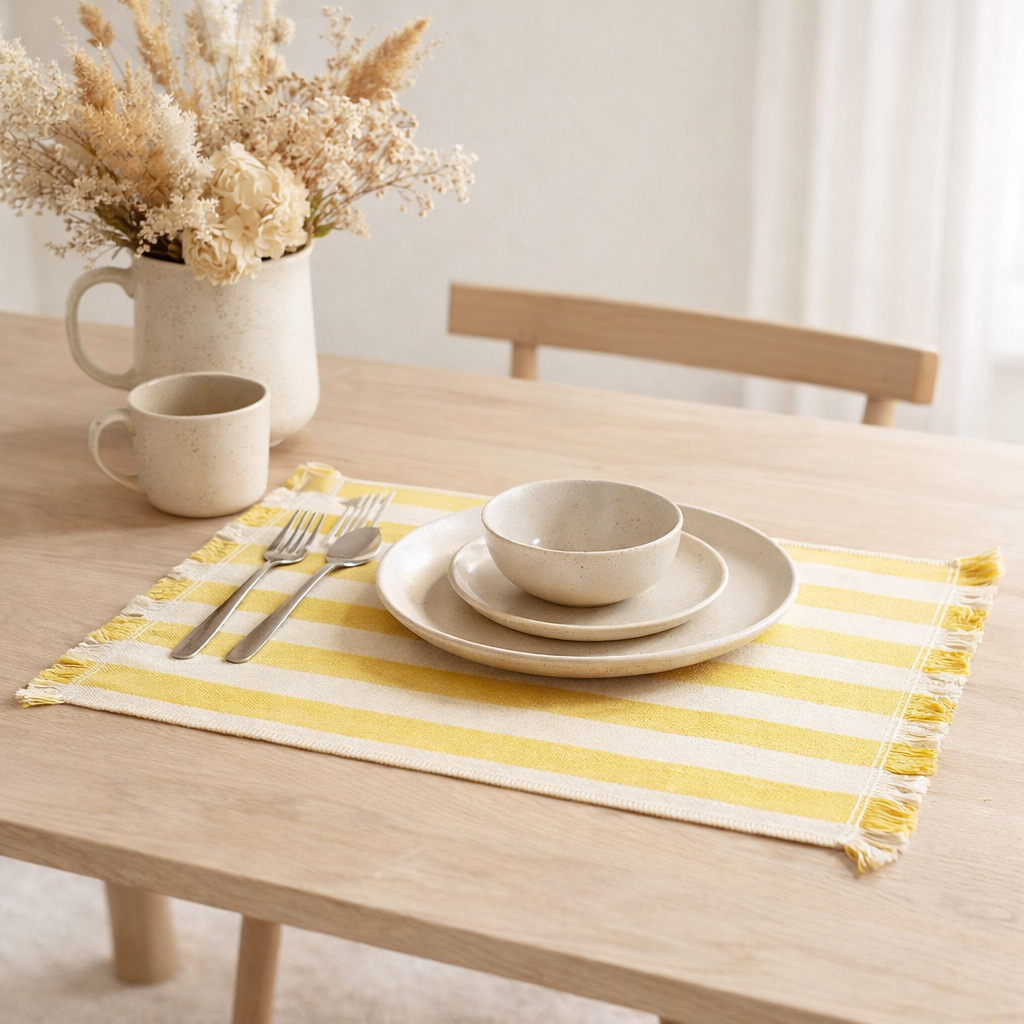 Set de table Yanis recyclé Soleil 35 x 45 en situation