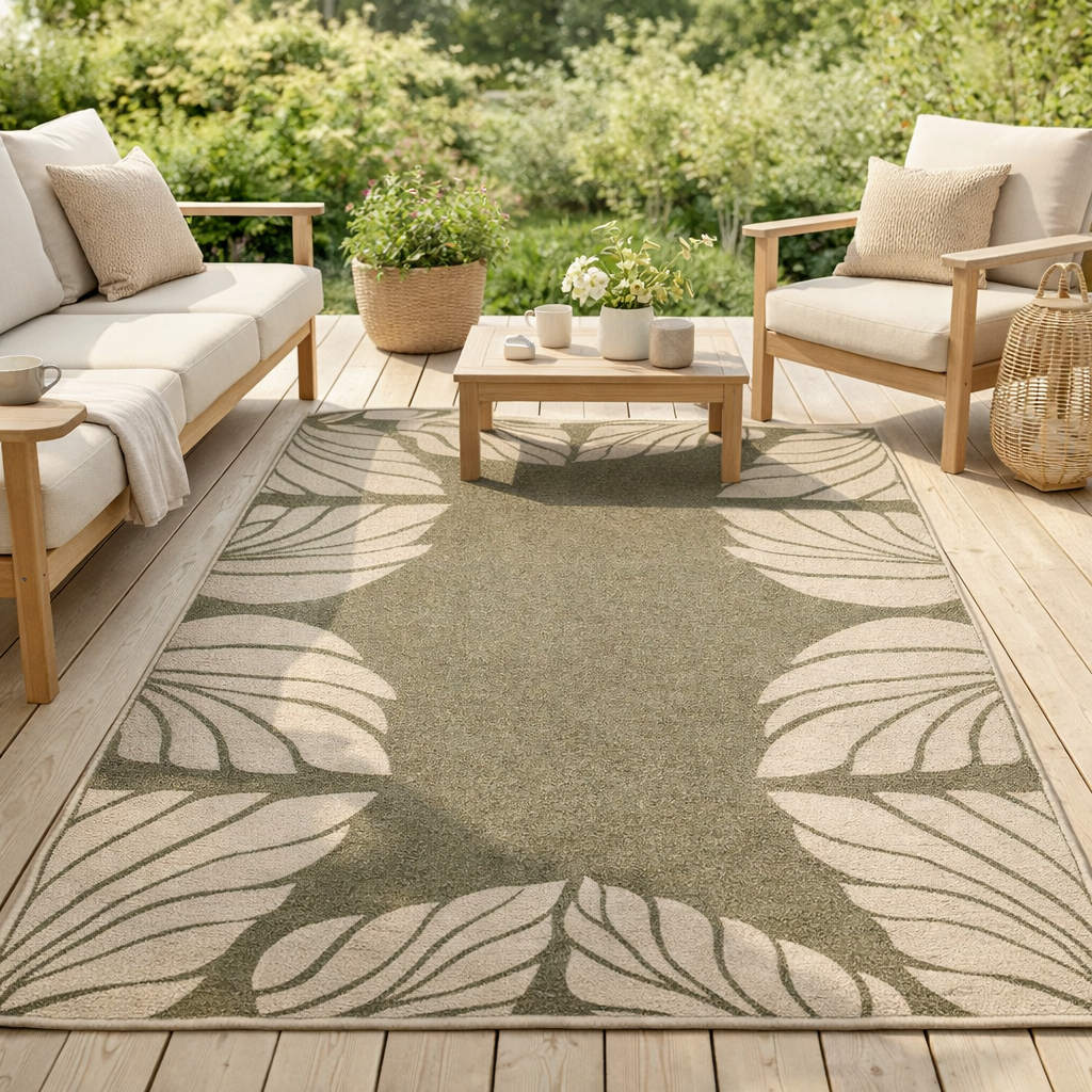 Tapis Nilos outdoor Eucalyptus 160 x 230 x 1 en situation