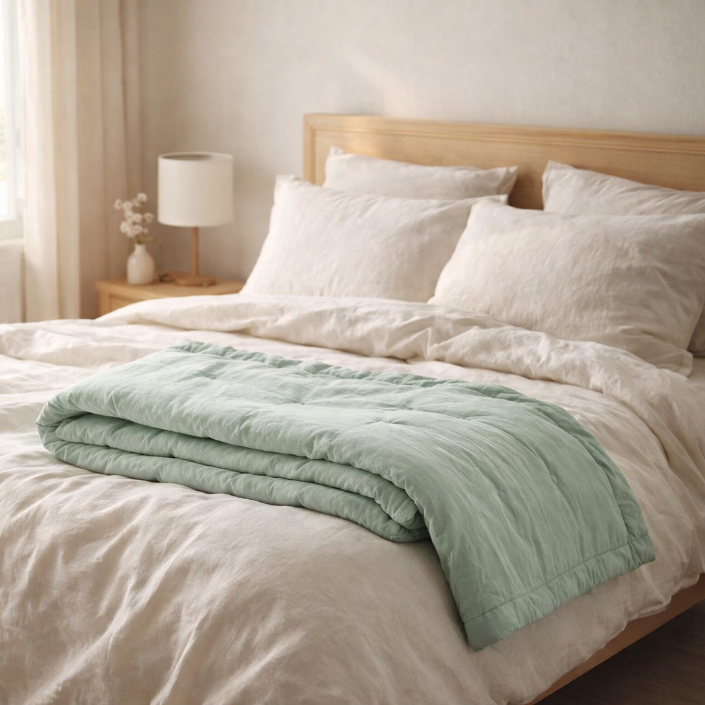 Jeté de lit Tika Opaline 180 x 260 en situation