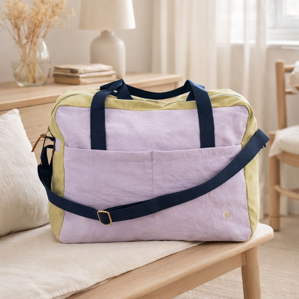 Sac voyage Tricolo Lilas ananas 30 x 42 x 20 en situation