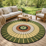 Tapis Zeno outdoor Cèdre Diamètre 200 cm en situation