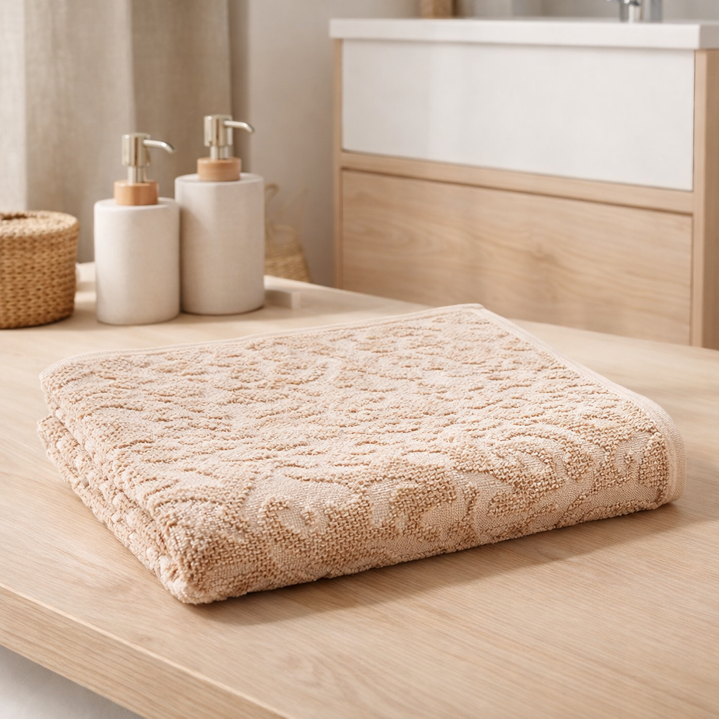 Drap de douche Gilda Aubépine 70 x 130 en situation