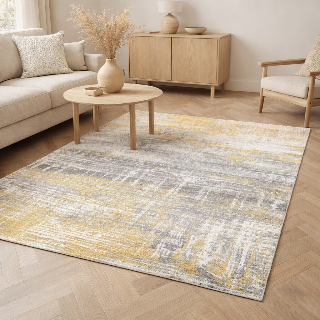 Tapis Eco - Sea Bright Sunny - Tapis jaune en situation