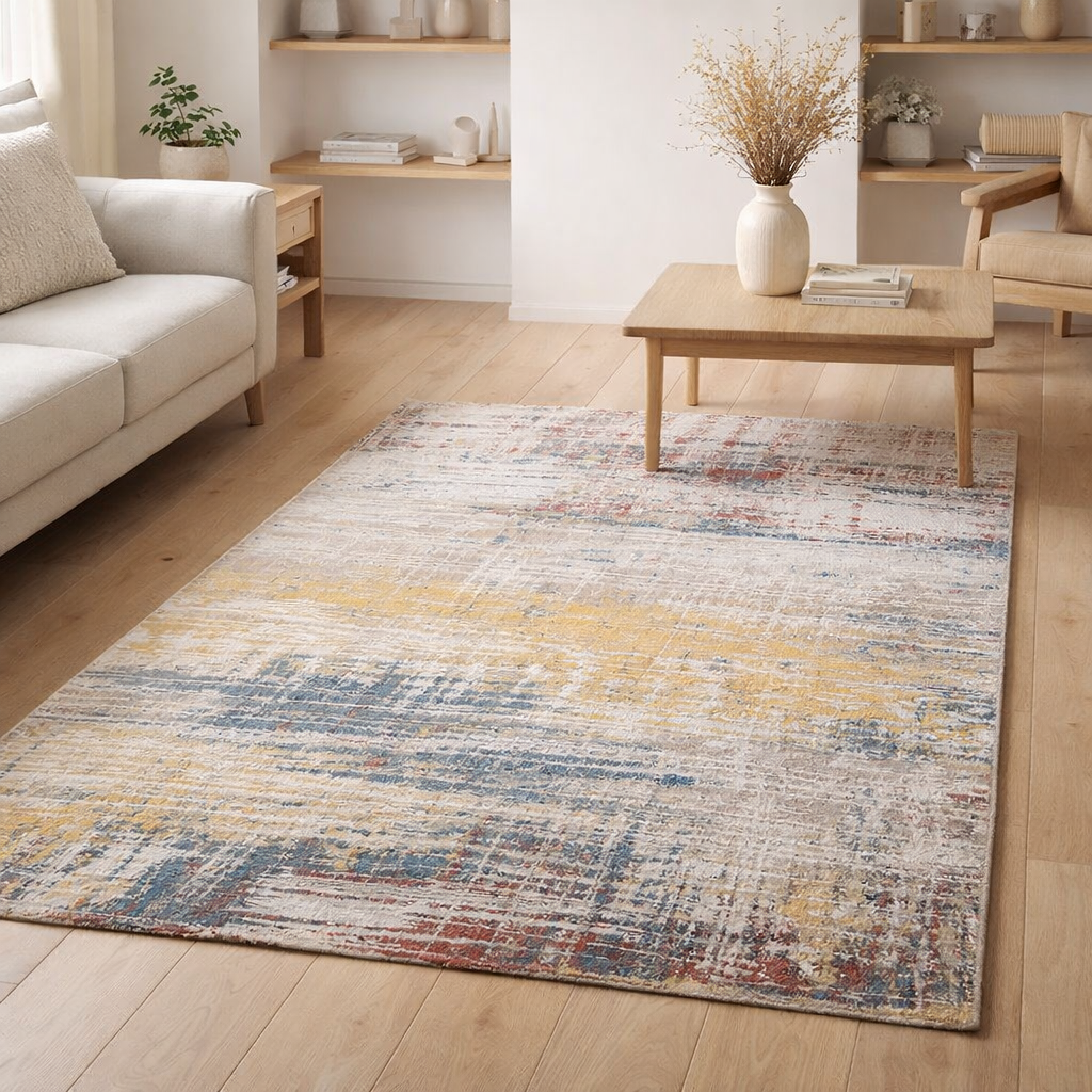 Tapis Eco - Montauk Multi - Tapis rouge en situation