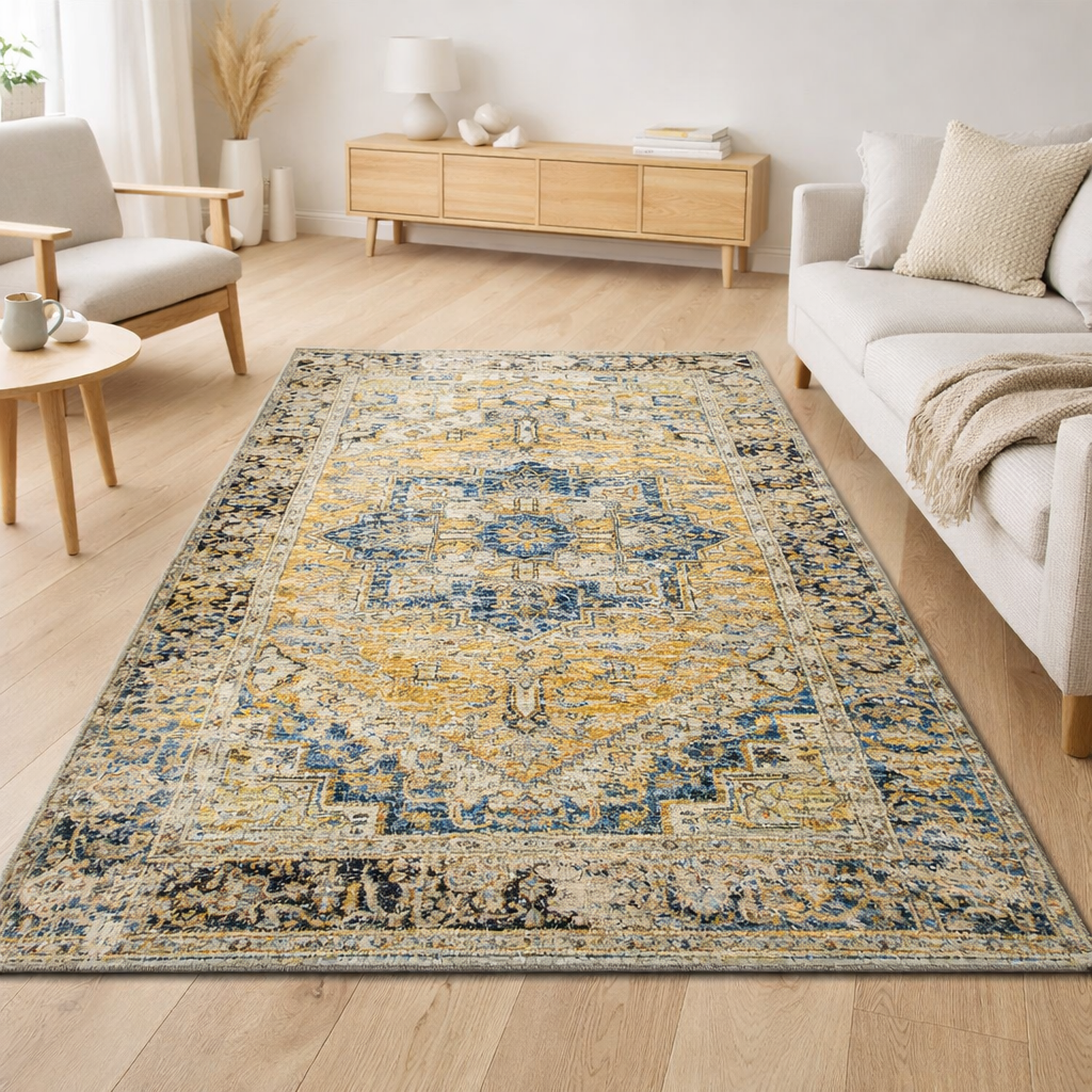 Tapis Eco - Amir Gold - Tapis doré en situation