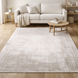 Tapis Eco - Uni Blanc - Tapis beige, gris et blanc en situation