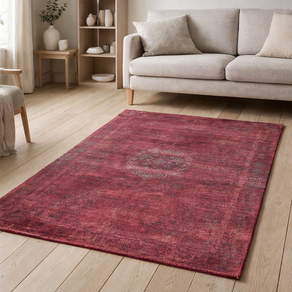 Tapis Eco - Scarlet - Tapis rose en situation
