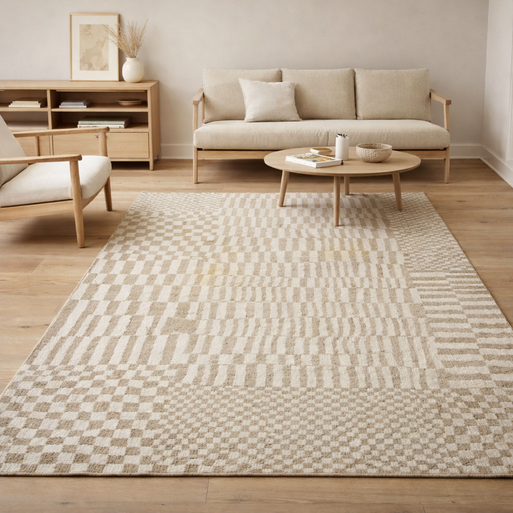 Tapis Eco - Caravane - Tapis beige en situation