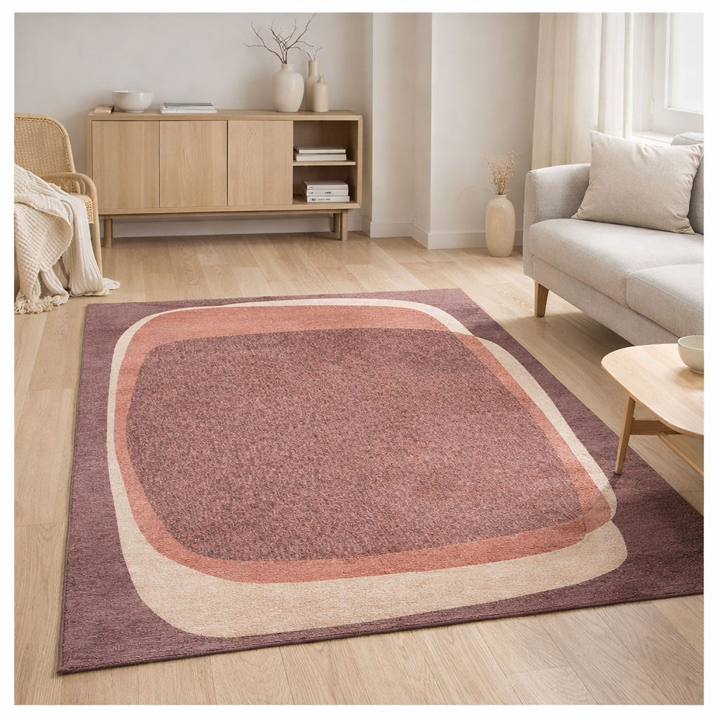 Tapis Eco - Bois de Rose - Tapis rose en situation