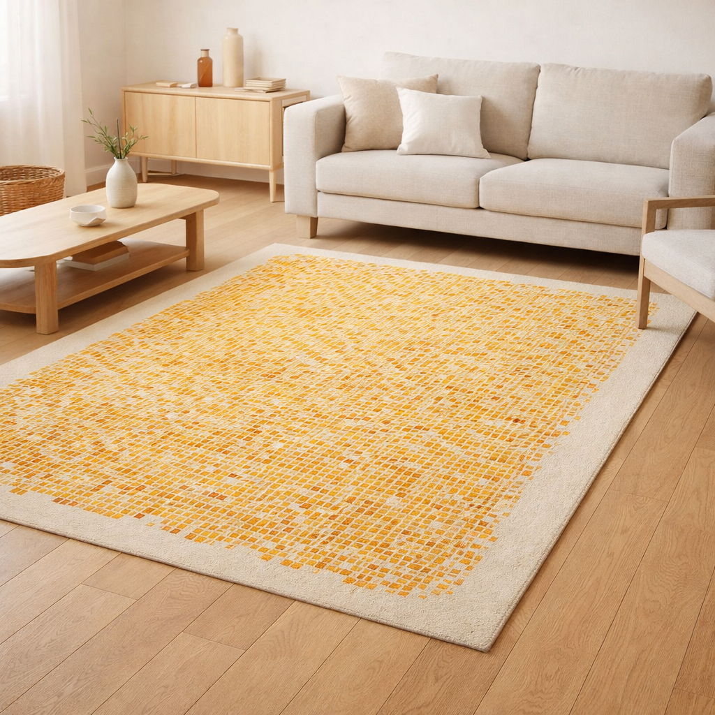 Tapis Eco - Lune - Tapis orange en situation