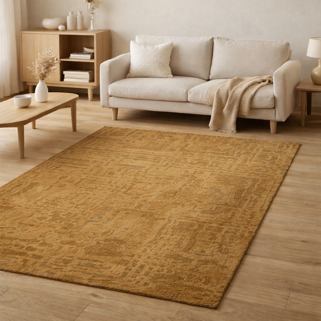 Tapis Eco - Madagascar Gold - Tapis marron et doré en situation