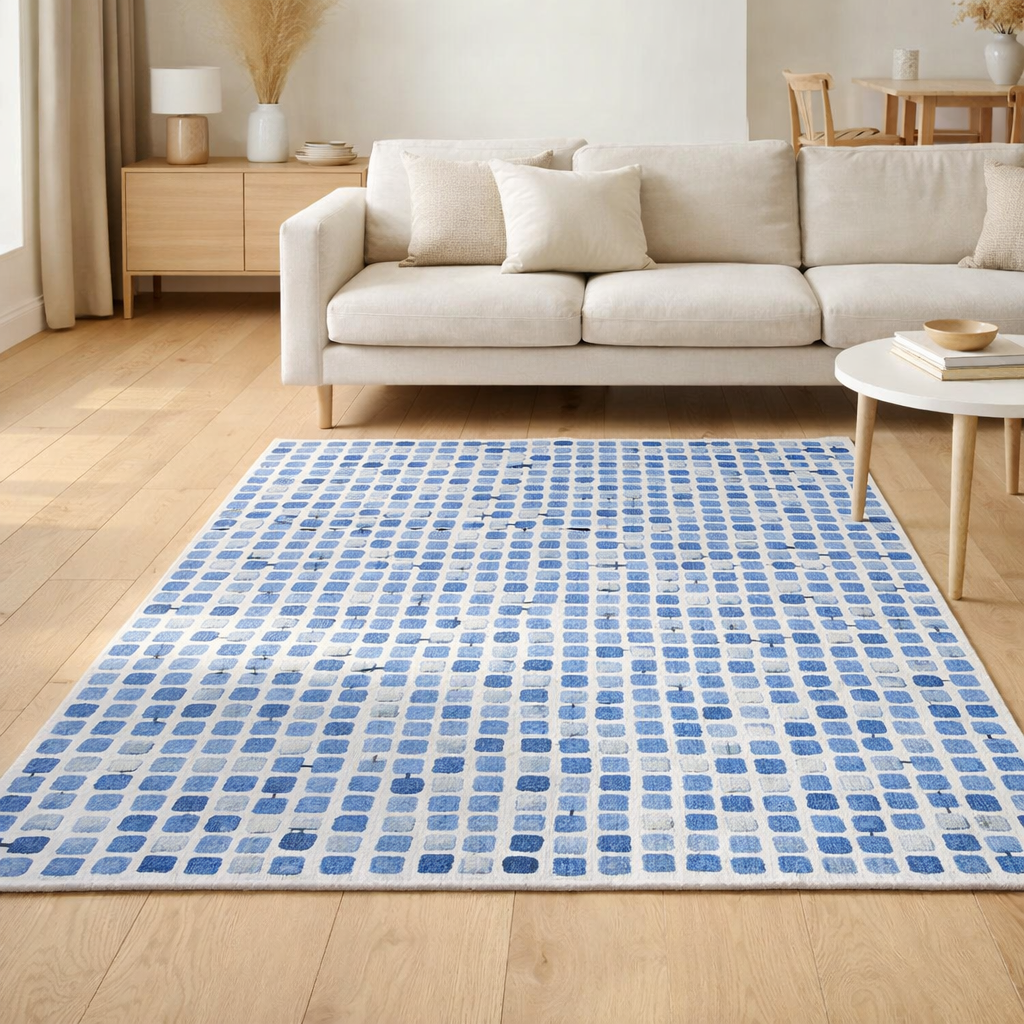 Tapis Eco - Amparo Blues - Tapis bleu en situation
