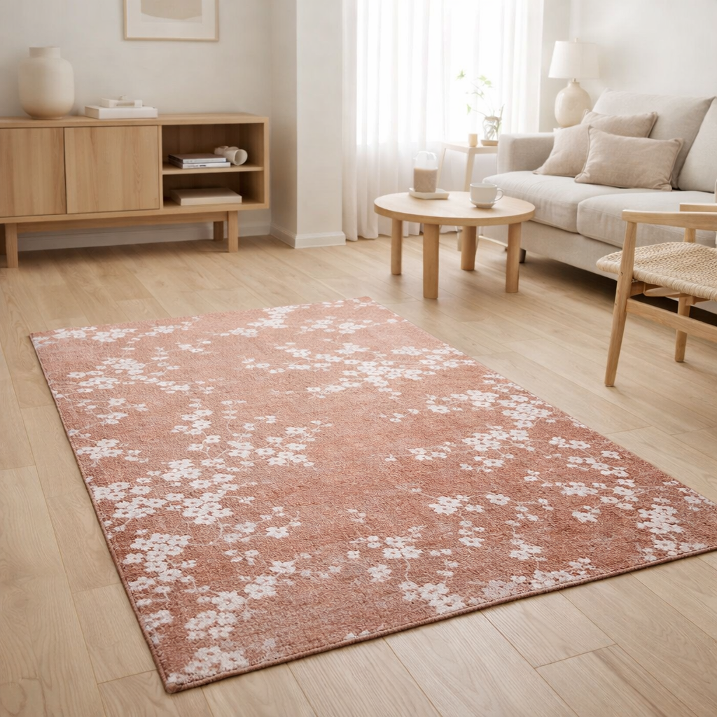 Tapis Eco - Rose Cuivré - Tapis rose en situation