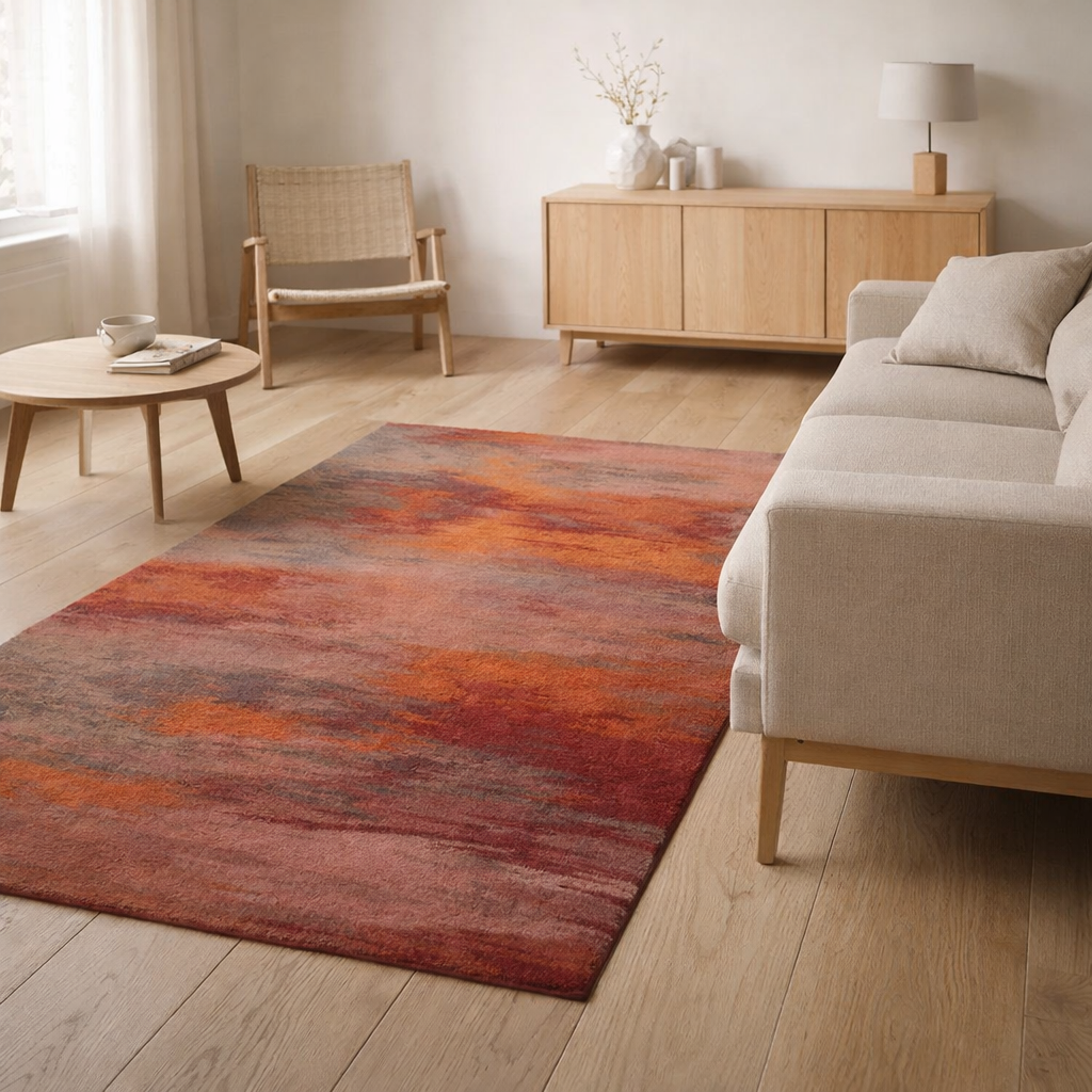 Tapis Eco - Hibiscus Rouge - Tapis rouge en situation