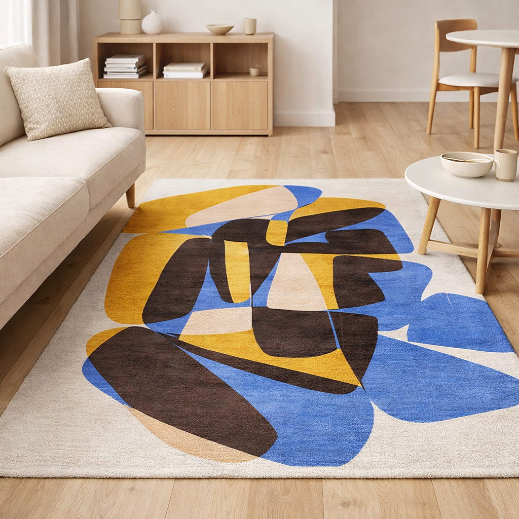 Tapis Eco - Bleu Soleil - Tapis bleu en situation