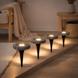 4 Set LED LED Solar-Floor-Spit Kian, pour l'extérieur, lampadaire en plastique en gris, avec LED intégré en situation