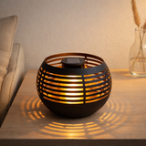 LED DE TABLE DÉCORATIVE LED, 16 cm de haut pour l'extérieur, en métal noir et en plastique, avec LED intégrée en situation