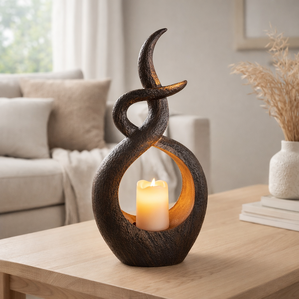 LED SOLAR Decol Light Candle Flame, pour le plastique brun extérieur, LED intégré. en situation