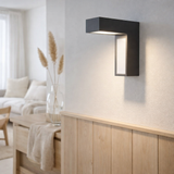Lumières à LED Angus en métal et en plastique en anthracite, avec LED intégrée en situation