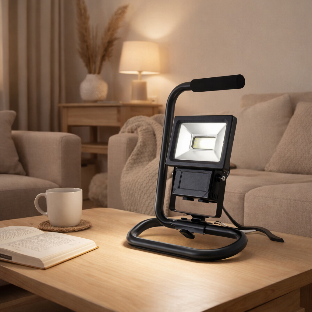 LED LETER LEIL BARO en métal et en verre en noir, avec LED intégrée en situation